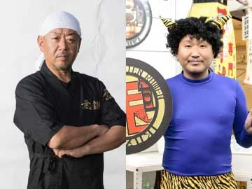 無鉄砲×スタミナ満点らーめんすず鬼 店主 左:無鉄砲　赤迫 重之 店主　右:スタミナ満点らーめんすず鬼　鈴木 信介 店主 